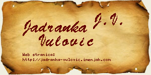 Jadranka Vulović vizit kartica
